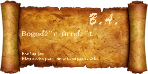 Bognár Arnót névjegykártya